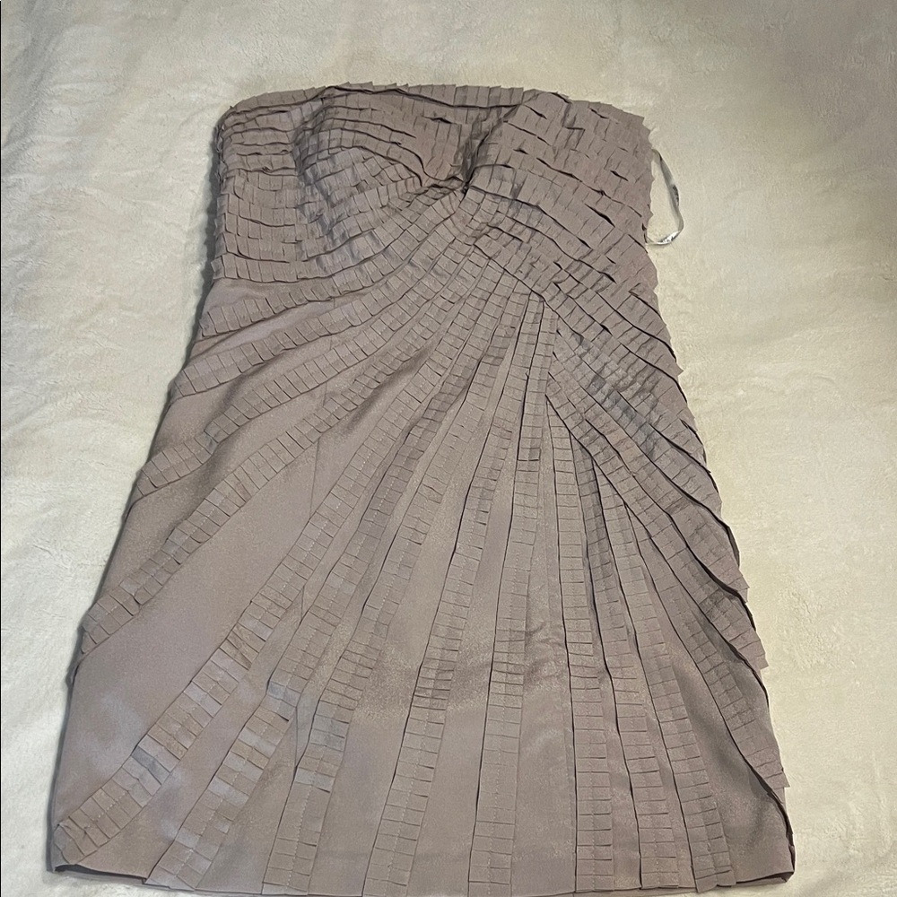 Ark & Co Strapless Pleated Dress in Soft Gray